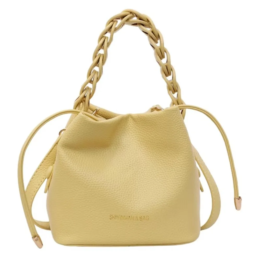 

Stylish Purse PU Leather Women Shoulder Bag Versatile Trendy Bucket Bag Durable Minimalist Casual Tote Female Use