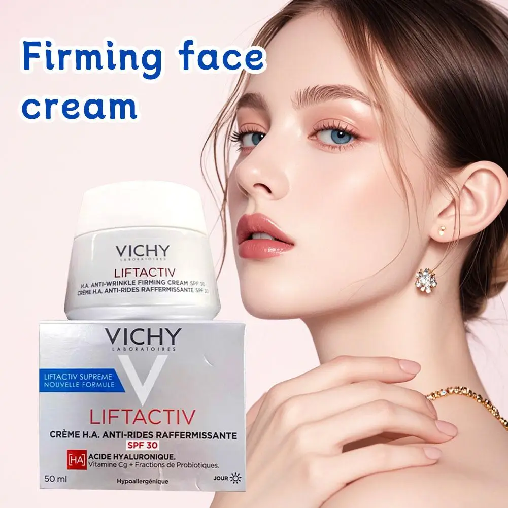 VICHY 50 ml feuchtigkeitsspendende Gesichtscreme mit mehreren Effekten, hellt Falten auf und entspannt den Mandibular-Lifting-Faden SPF30, Sonnenschutz-Hautpflege