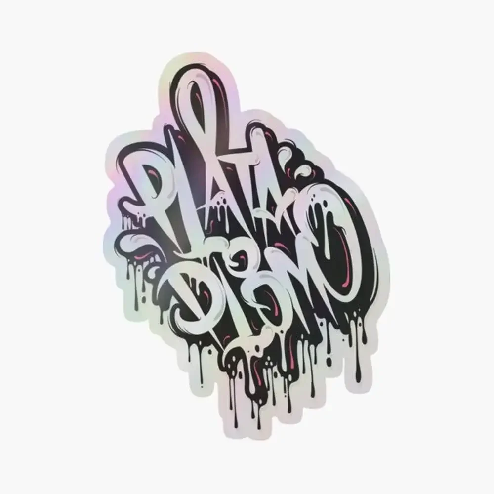 

PLATA O PLOMO Holographic Sticker for Laptop Decor Bedroom Car Cute Cartoon Art Fashionable Public Suitcase
