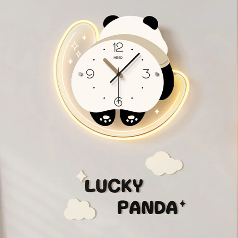 

Cartoon Panda Clock Creativity Children's Wall Clocks Mute Fashion Clock Art Stereo Clock Kid Room Art Clocks Wall Watch