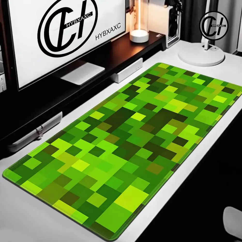 

Green Pixel Squares Mouse Pad Large Rubber Anti-slip PC Desk Accessories HYBXAXC for Offices and Gamer Keyboard Mats Decor Mat