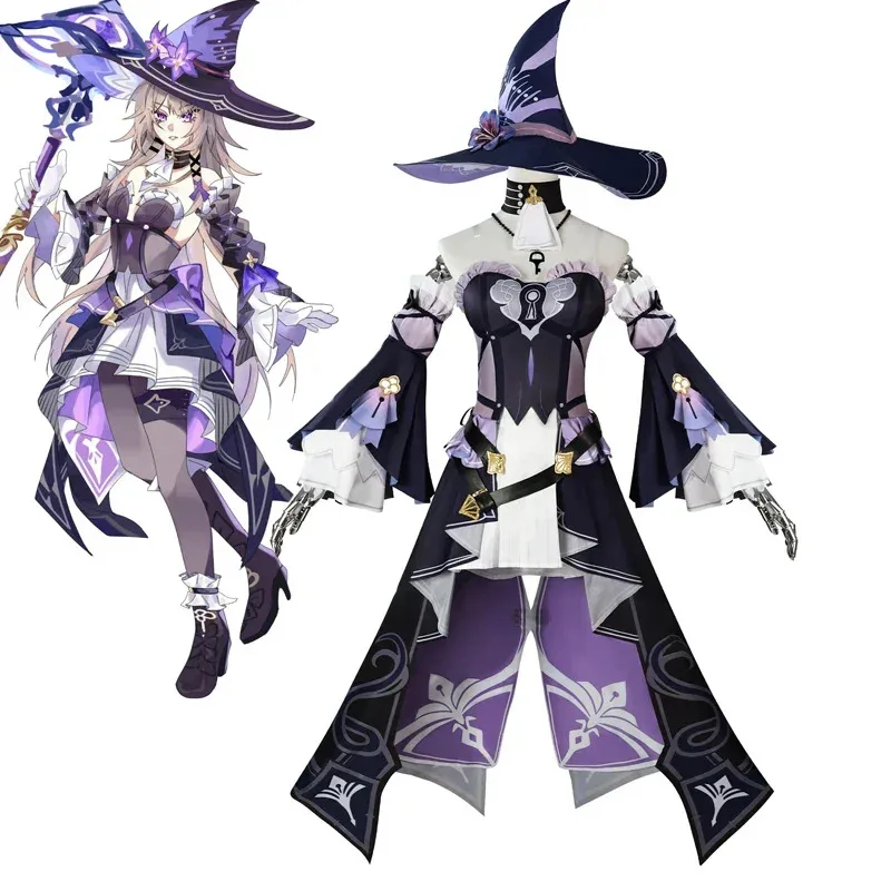 

Cosplay Anime Game Honkai Star Rail The Herta Costume Dress Lolita Uniform Wigs for Halloween A4;v'5,f;6.j;8'