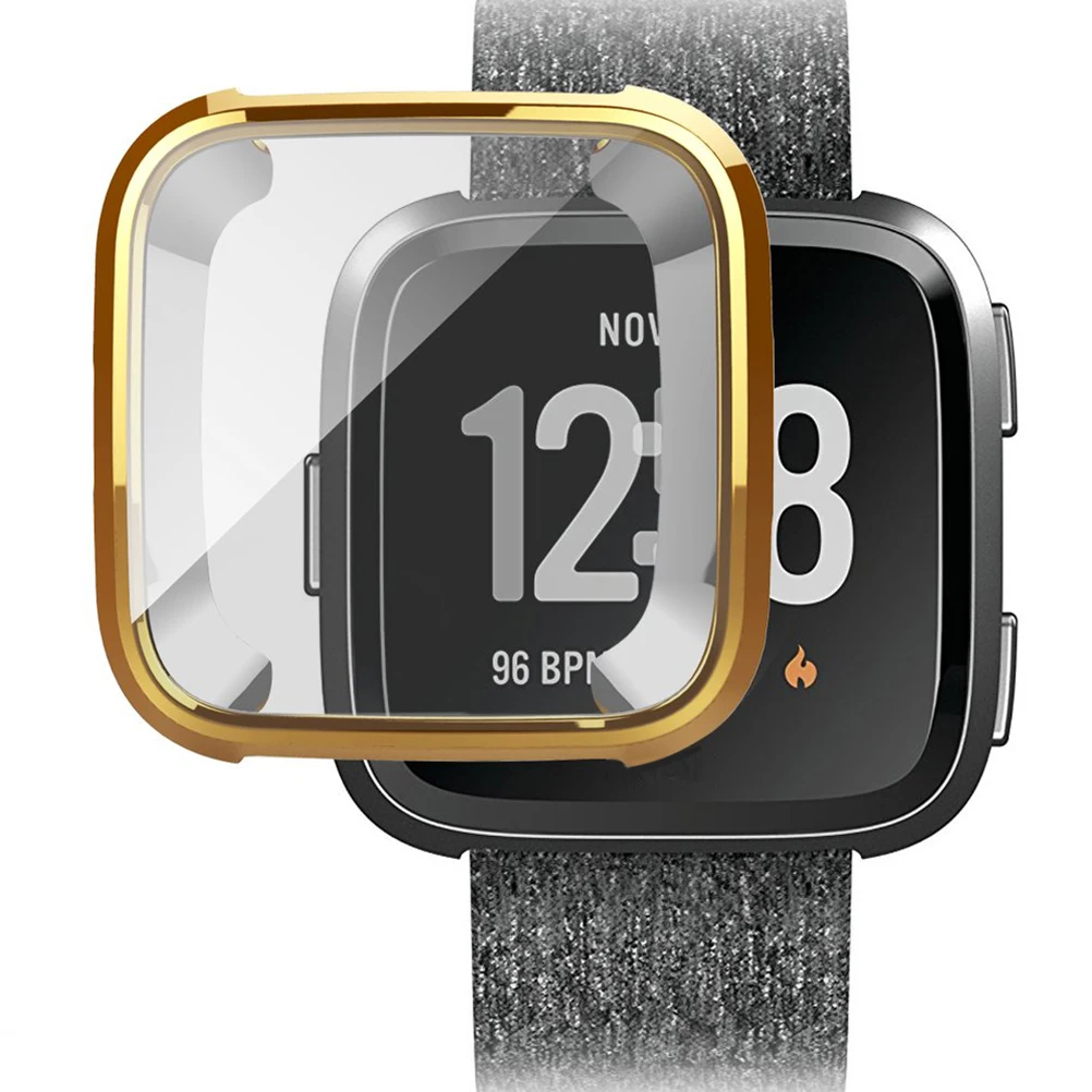 

Watch Protective Case TPU Silicone Watch Shell Anti-Scratch Sports Accessories Compatible with Fitbit Golden