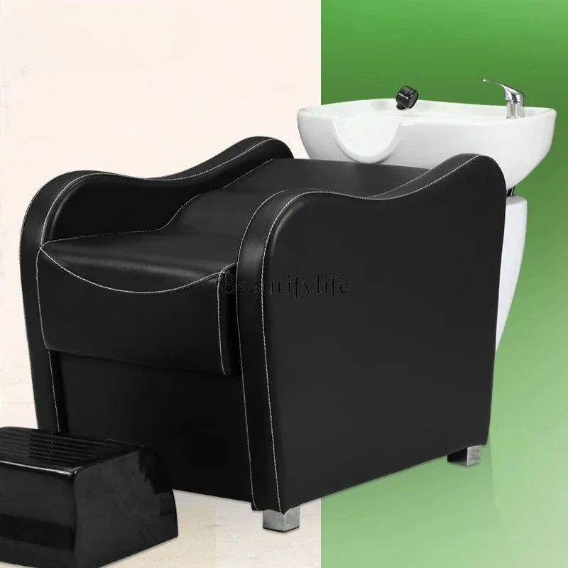 

02-Barber shop flush bed, hair salon shampoo bed