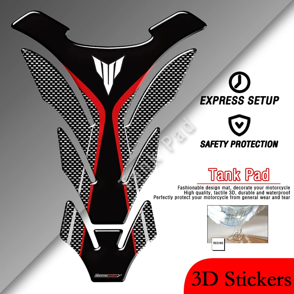 

Suitable for Yamaha MT-09 MT-10 MT-03 MT-01 MT 01 03 09 10 Tankpad 3D resin motorcycle fuel tank pad protective sticker