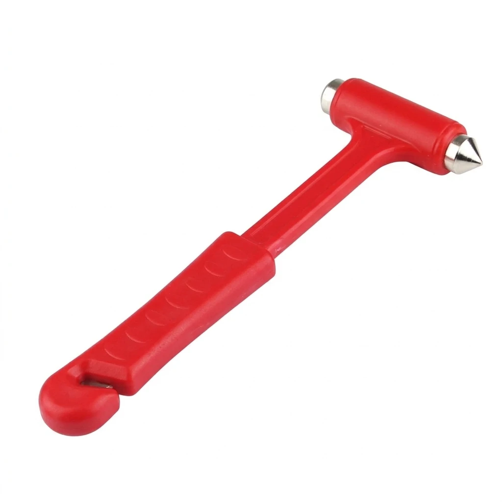 Drivers Car Emergency Safety Hammer Long Handle Solid Steel Window Breaker Seat Belt Cutter for Vehicle Escape Tool Durable