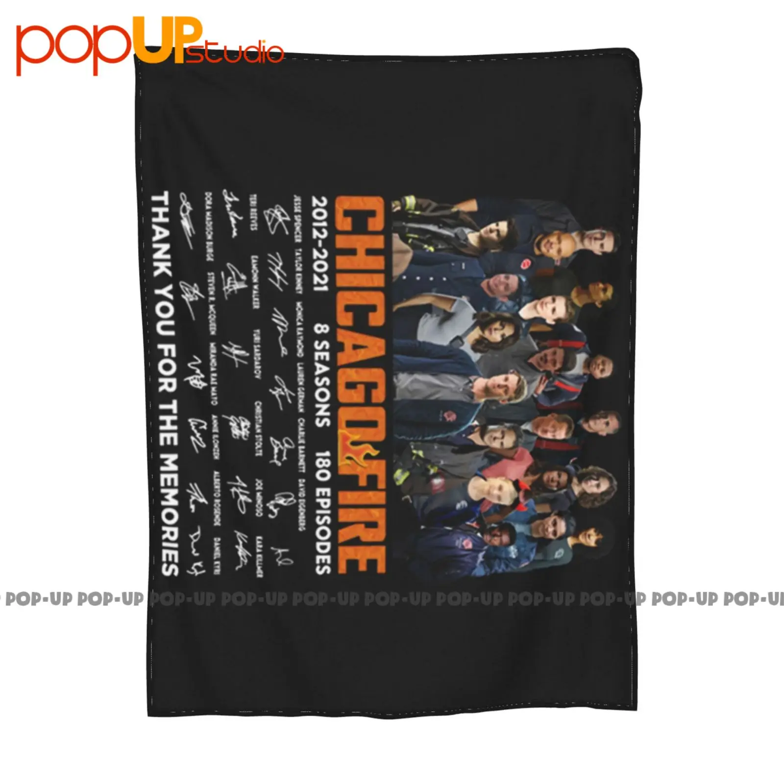 Chicago Fire 2021 2021 8 Seasons 180 Episodes Signatures Thank You For The Memories Blanket Quilt Winter Sofa Cover Bed Covers