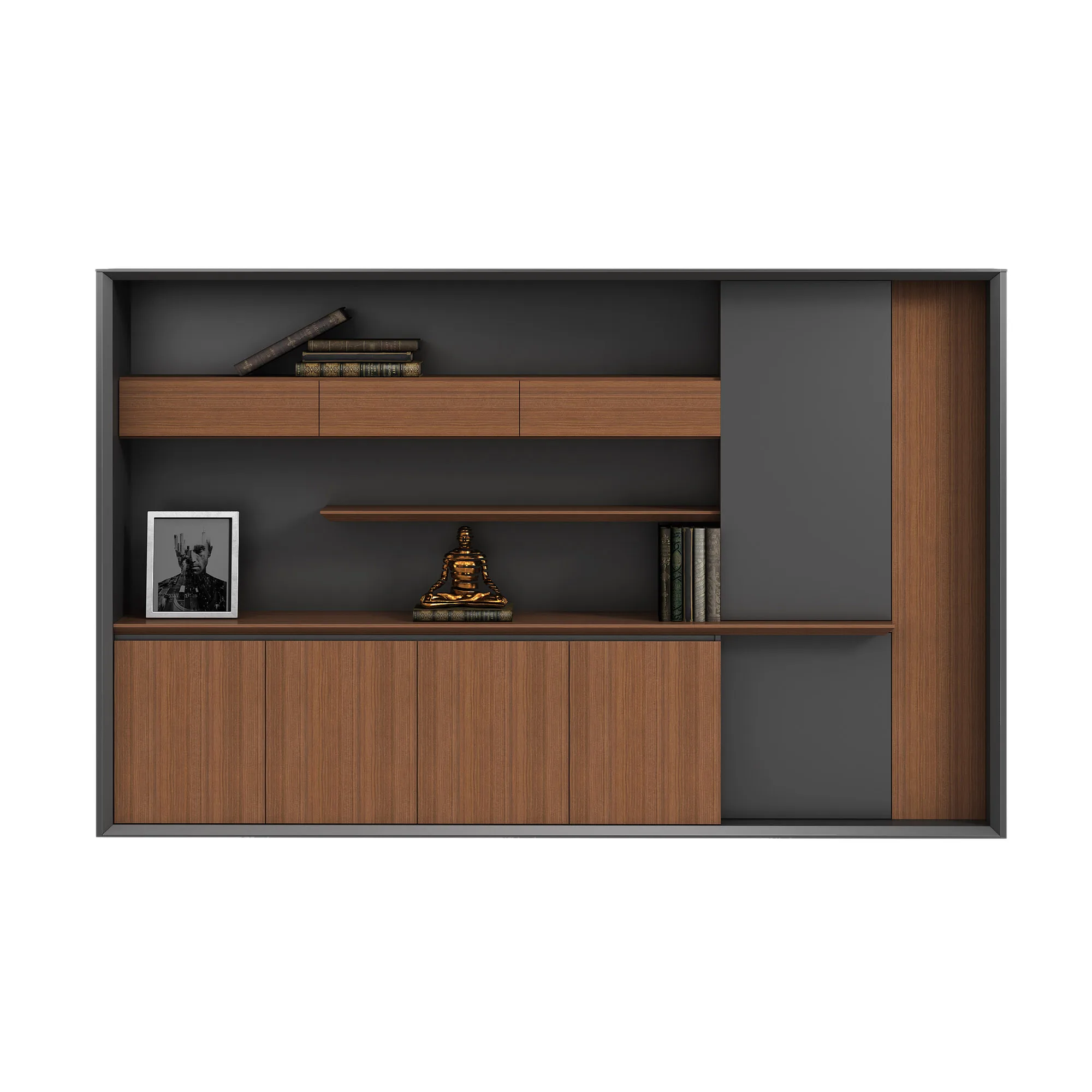 Modern Large Wooden Veneer Office Furniture High-Class High Quality Chairman Office Wardrobe Attractive Filing Cabinets