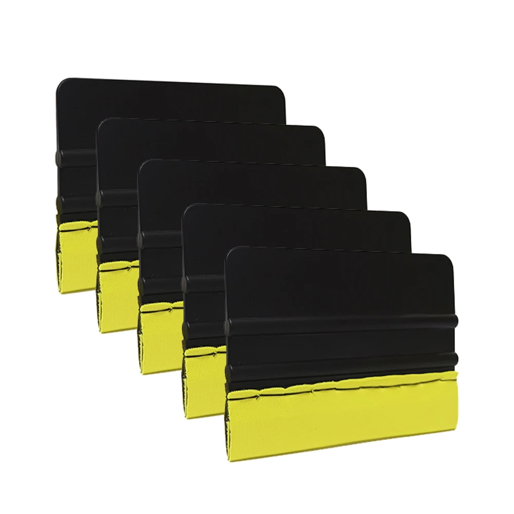 

5 шт. пластиковый скребок для виниловой пленки с двухслойным фетровым швейным краем ткани, автоматический скребок для виниловой пленки, инструмент для фетра