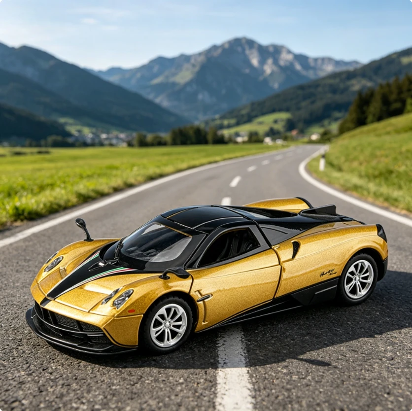 Jiaye 1:36 China Dragon Simulation Alloy Sports Car Sound and Light Pull Back Toy Car with Base Ornament