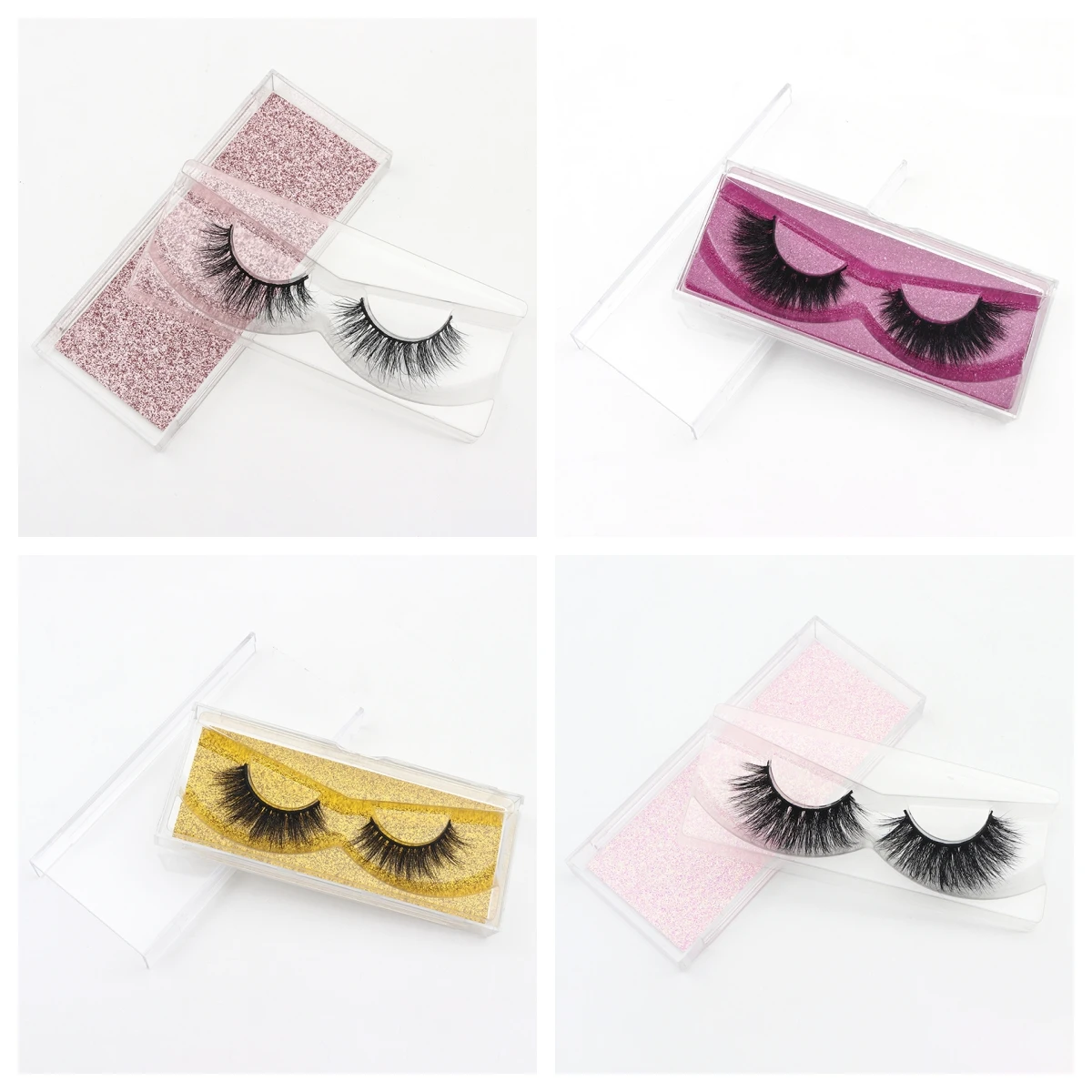 1 Pair/Boxes 5DL Serise 100% real Mink Natural dense Durable curling Thick Fake Eyelashes with Accept customized