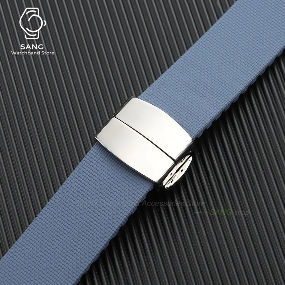20mm 21mm 22mm Schnellverschluss Uhrenarmband mit gebogenem Ende, neues weiches FKM Fluorkautschuk Uhrenarmband, Herren Armband, universelles Sportarmband – Detail 27