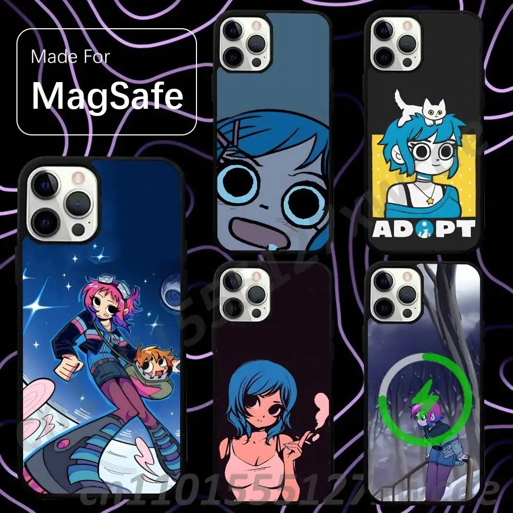 S-Scott Pilgrim Ramona Flowers For Magsafe Wireless Charger Case For iPhone 15,16,17,13,14,11,12,Pro,Max,Plus,E,Air,Mini Cover