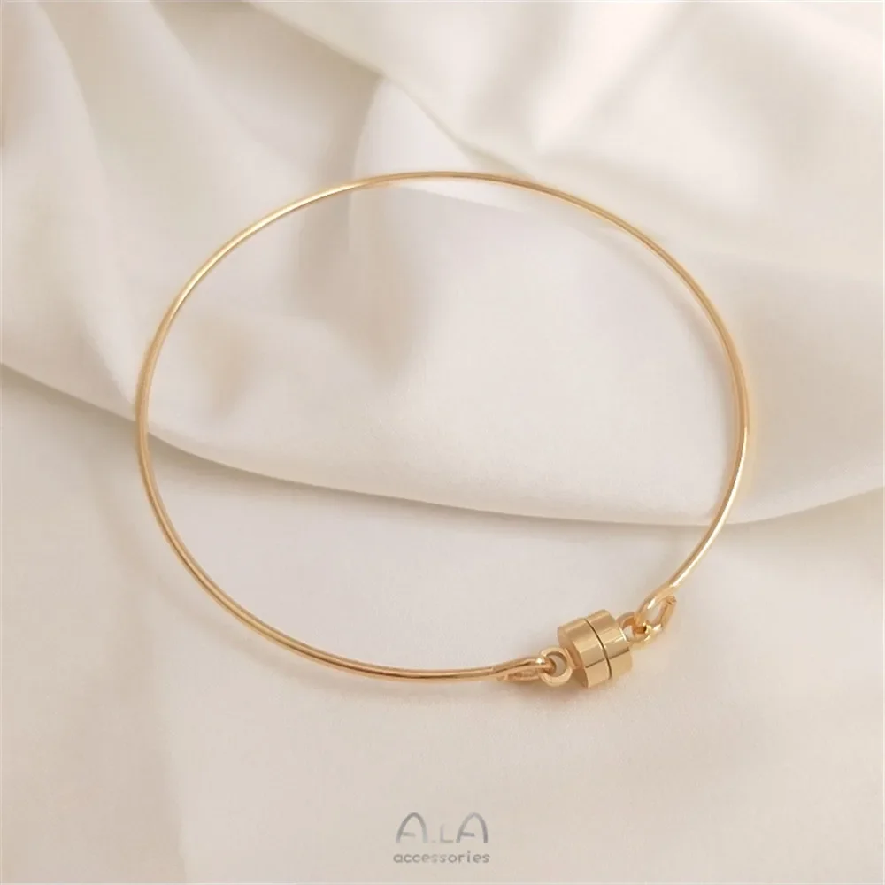 

Magnet clasp circular bracelet 14K Gold Color clasp bracelet simple fashion diy plated gold material