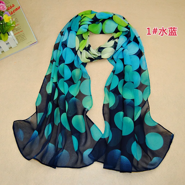 Korean Popular Scarf, Fashion Classic Circle Chiffon Long Scarf, Thin Women's Sun Protection Scarf Wholesale XQ053