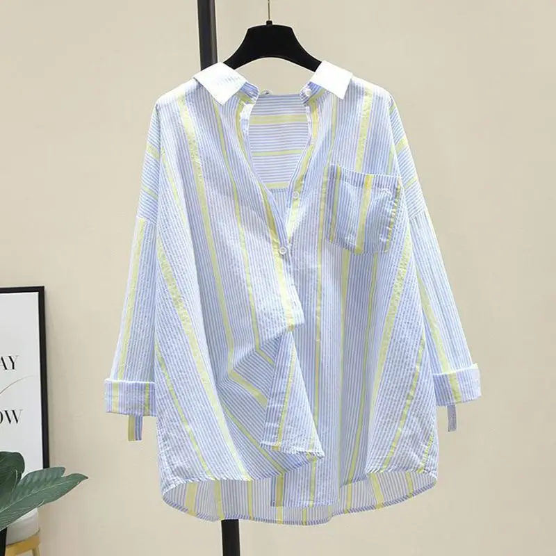 Striped Shirt Jacket Shirts Blouses Women Clothing Blouses for Women Fashion 2023 Thin Shirt Spring/Summer Top Womens Tops