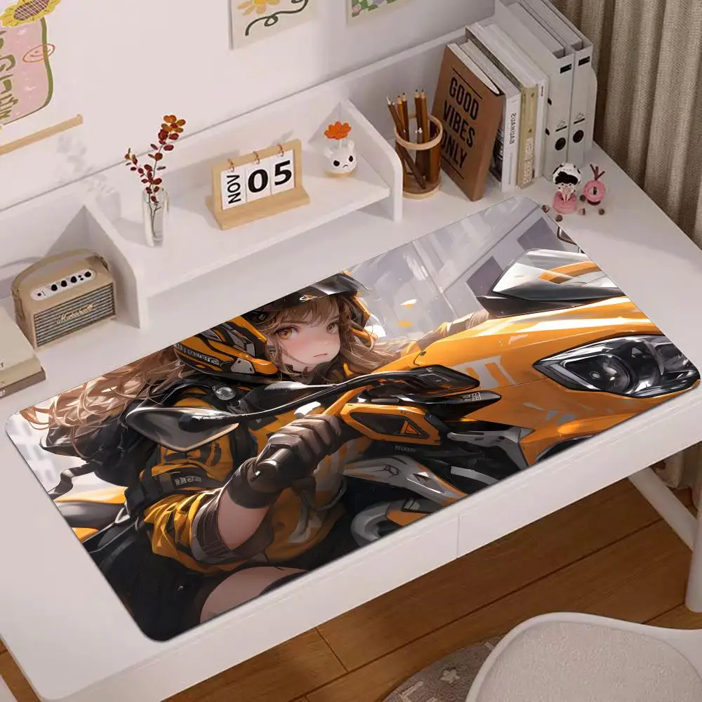 Cool Motorcycle Anime Girl Large Gaming Mouse Pad, Office Mousepad, Mesa, Decoração de mesa, Tapete de teclado para C, XXL, 120cm x 60cm