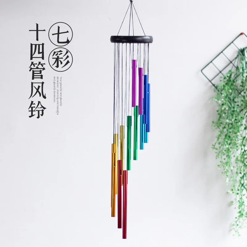 

Seven Color 14 Aluminum Tubes Alloy Wind Chimes For Outside And Room Decoration Trinkets Dream Interior Wall Catcher Macrame
