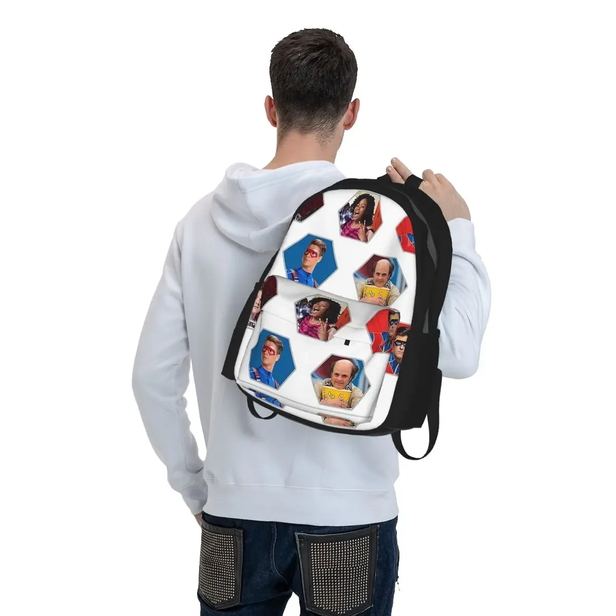 Henry Danger - Hexagon Backpack Student BookBag Kids School Bag Laptop Shoulder Bags for Men Women