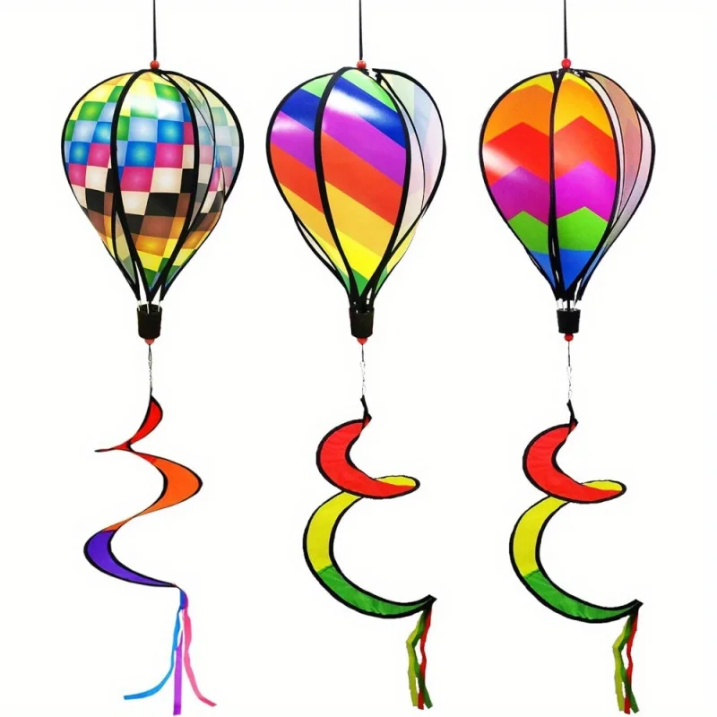 

3pcs Rainbow Wind Spinner Decor - Rotating Sequins Wind Twister for Garden/Patio, Colorful Hanging Ornament