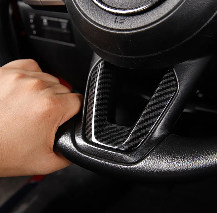 For Mazda 2 Demio 3 6 CX-3 CX-5 CX5 CX 5 CX8 CX-9 Axela ATENZA 2017 2018 2019 Accessories Car Steering Wheel Covers Trim Sticker view 2