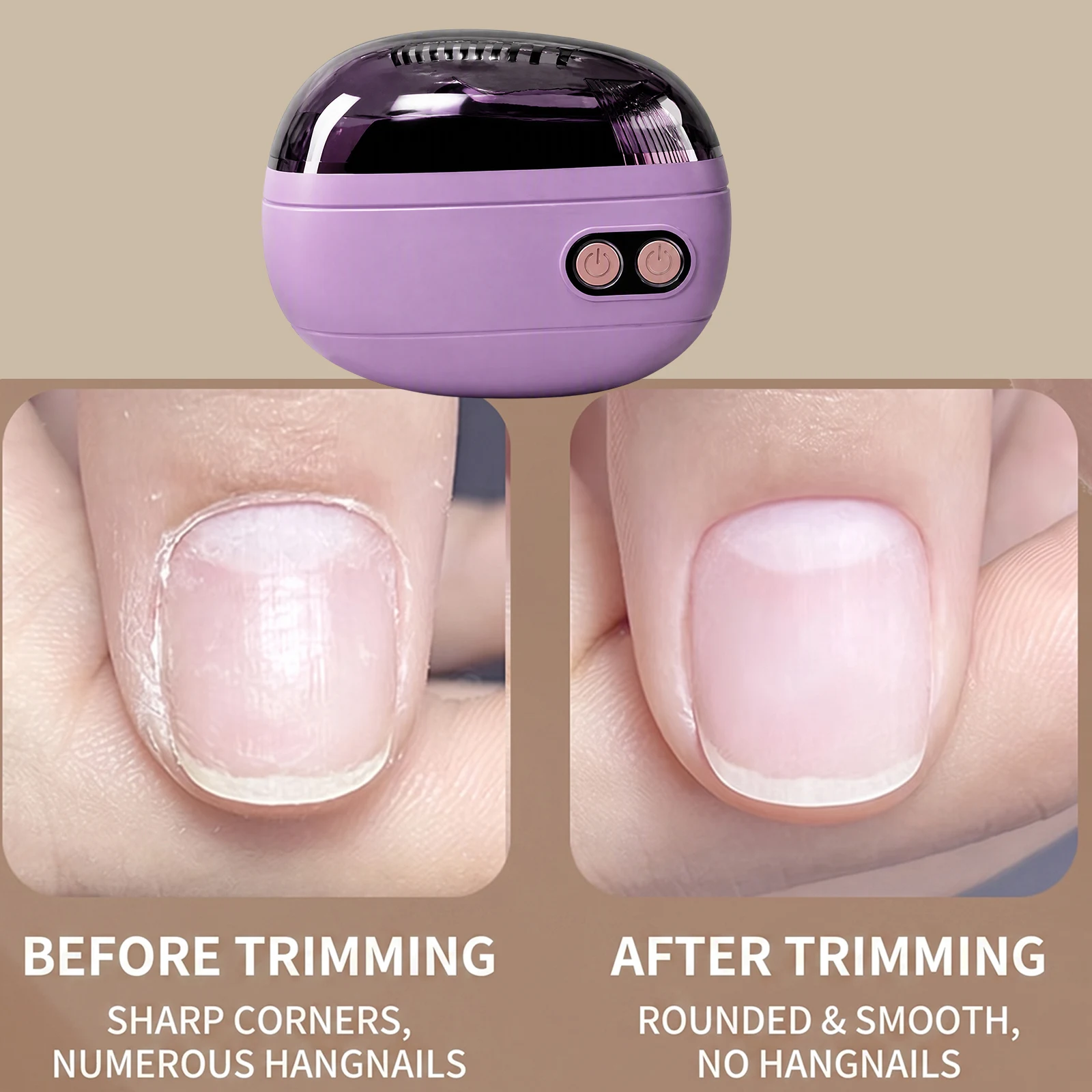 Electric Manicure Nail Grinder Polisher Buffer Auto Nail Clipper Trimmer Dual Speed One Button Safe Tool