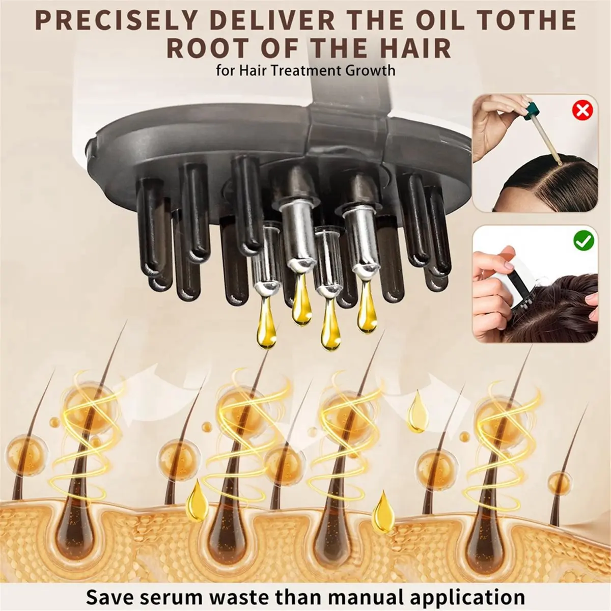 [A99U] Applicator for 2025, Electric Scalp Oil Applicator with High Vibration, No Messy Scalp Massager Hair Growth