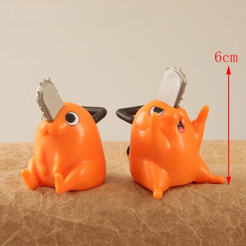 4 Stück Chainsaw Man Niedliche Pochita Figuren Anime-Zubehör Dekorative Ornamente Modell Fansammler-Geschenke Spielzeuge – Detail 1