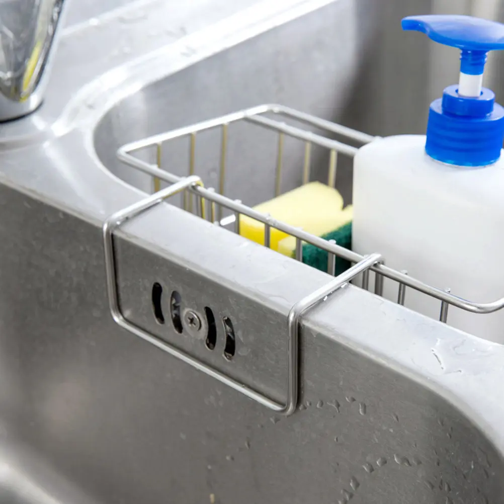 

Подвесная корзина для кухонной раковины из нержавеющей стали, сушилка для инструментов, органайзер для хранения, с открытым дном, быстросохнущая