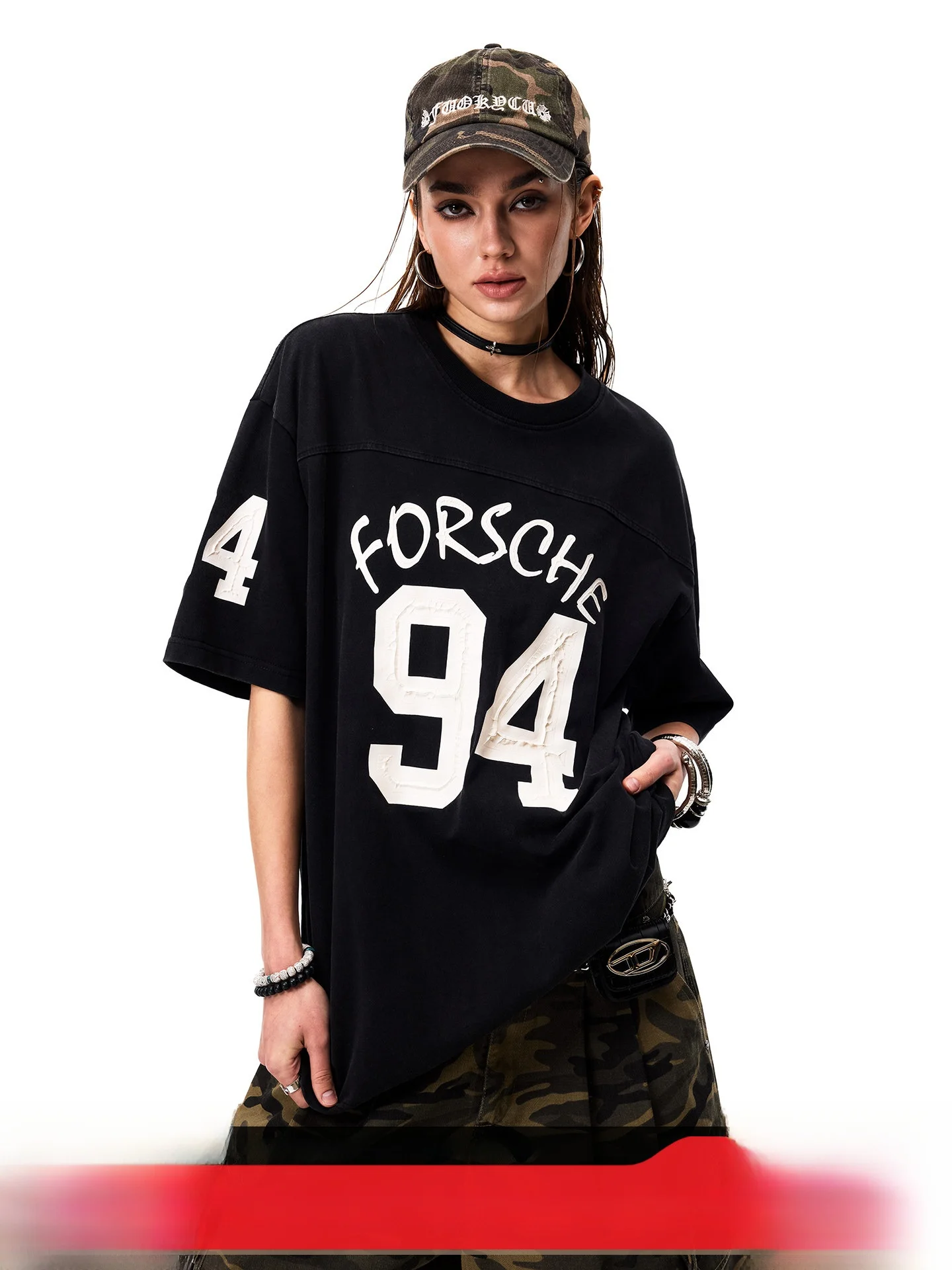 

American Retro Loose T-Shirt Short Sleeve Women's Style Summer Sportswear Casual round Neck Print Top for Men And Women