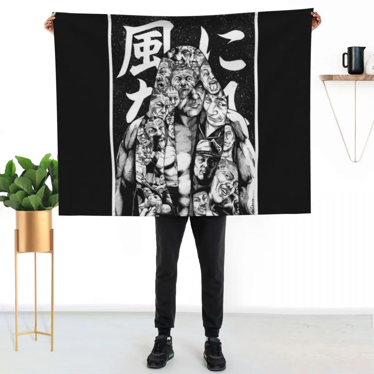 KAZE NI NARE (BLANCO) Manta decorativa para sofá, cómoda manta decorativa para primavera y otoño