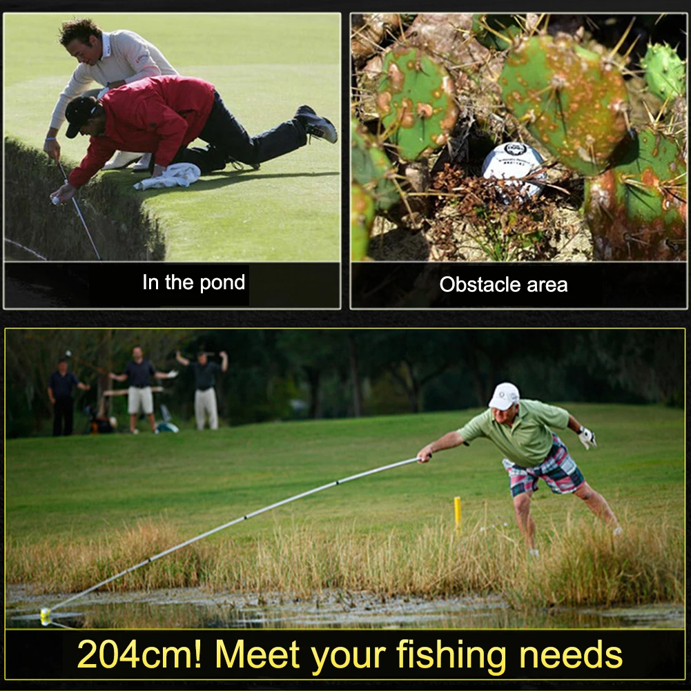 8 Sections Extandable Golf Ball Retriever Picker Stainless Steel Catcher Easy Storage Holder with Shaft Scoop Base