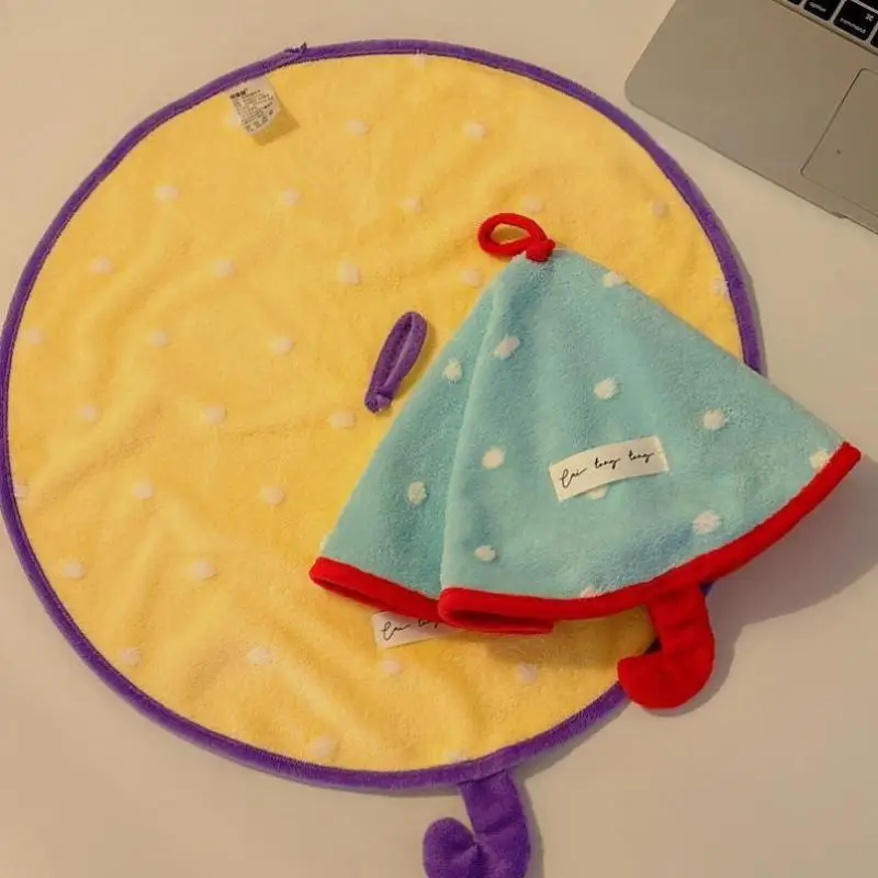 Mini asciugamano a forma di ombrello, simpatico asciugamano da bagno assorbente e ad asciugatura rapida, fazzoletto da cucina in pile di corallo addensato