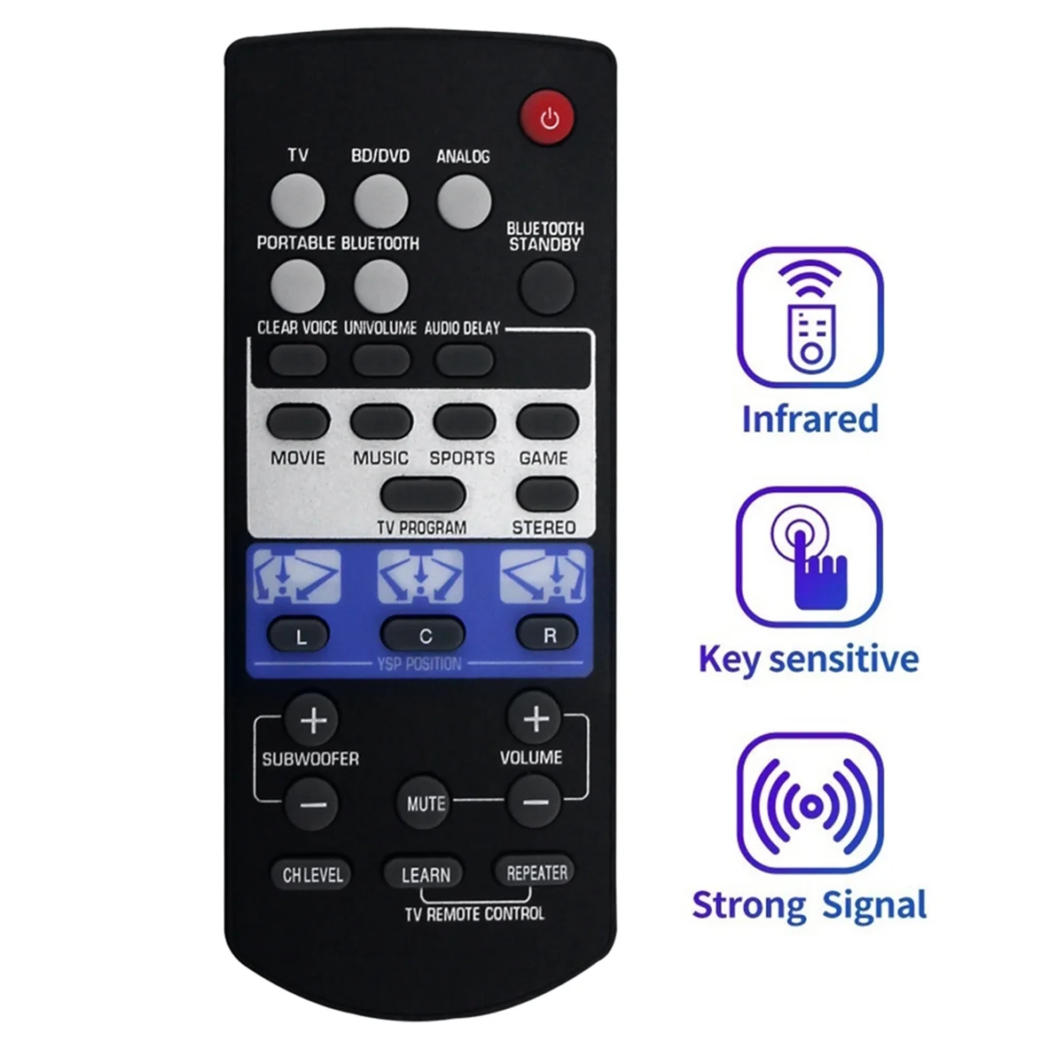 Replace FSR80 ZG80760 Remote Control for Yamaha Soundbar YSP-1400BL YSP1400 YSP-1400 Audio System-Sunrise