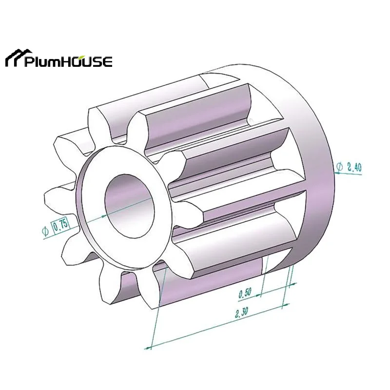5/10Pcs M0.2 10 Teeth Plastic Pinion For 0.8mm Motor Shaft Wear Resistant Transmission Gear Accessories For RC Toy