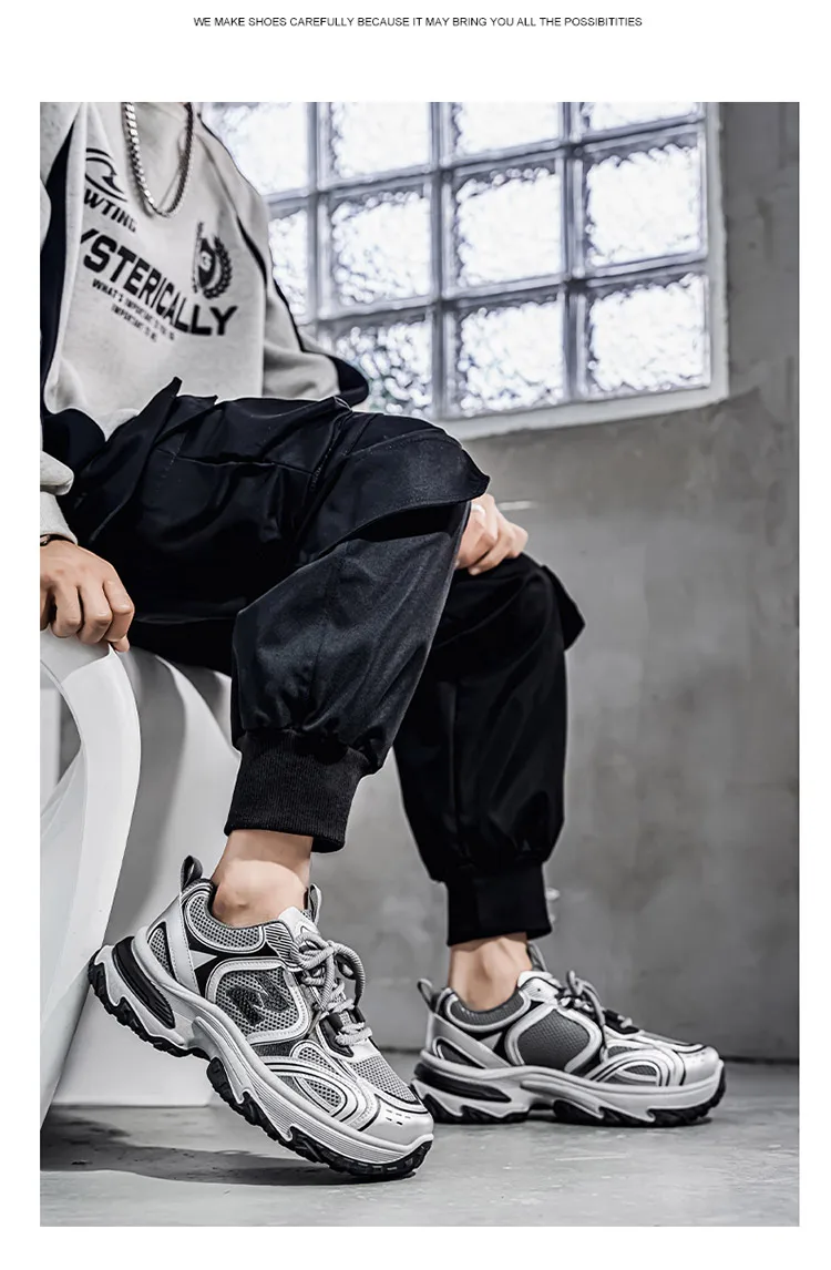 Men's Chunky Dad Sneakers Breathable Mesh Running Shoes 3 Colors – Detail 18