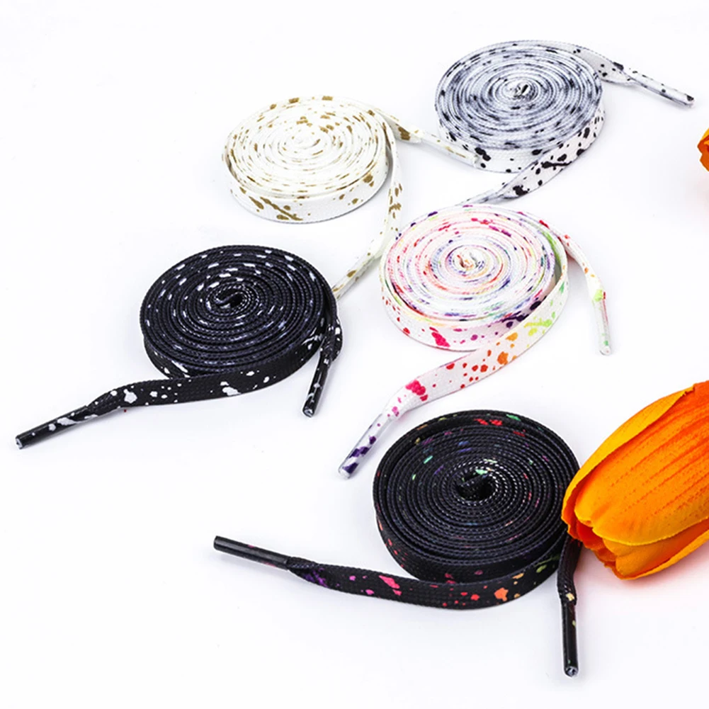 Shoelaces For Sneaker Flat Color Spot Ink Splatter Shoelace Colorful Basketball Shoe Laces Men Sports Boy 120/140/160cm