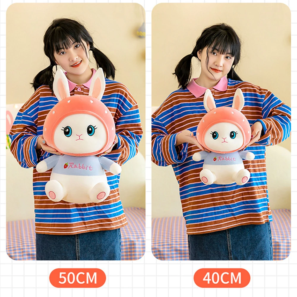 ของเล่นตุ๊กตาเด็กแรกเกิด ตุ๊กตากระต่ายสตรอว์เบอร์รี่การ์ตูน ของเล่นเสริมพัฒนาการเด็กเล็ก