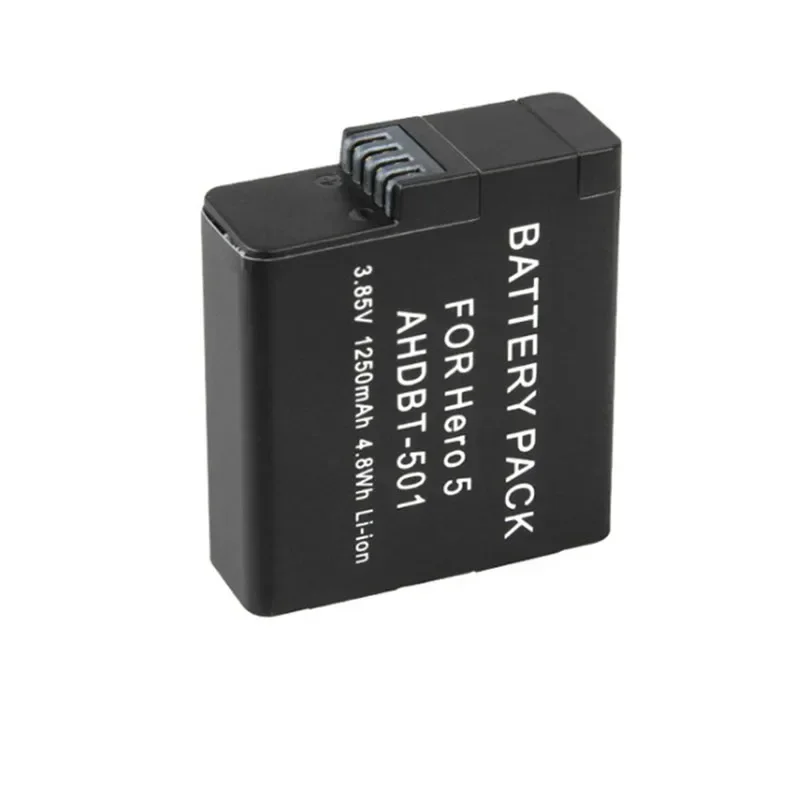 2/3/4PCS 1250mAh Battery Motion Camera Batteries Ahdbt-501 Full Decode for Gopro Hero 5 6 7 Rechargeable Battery