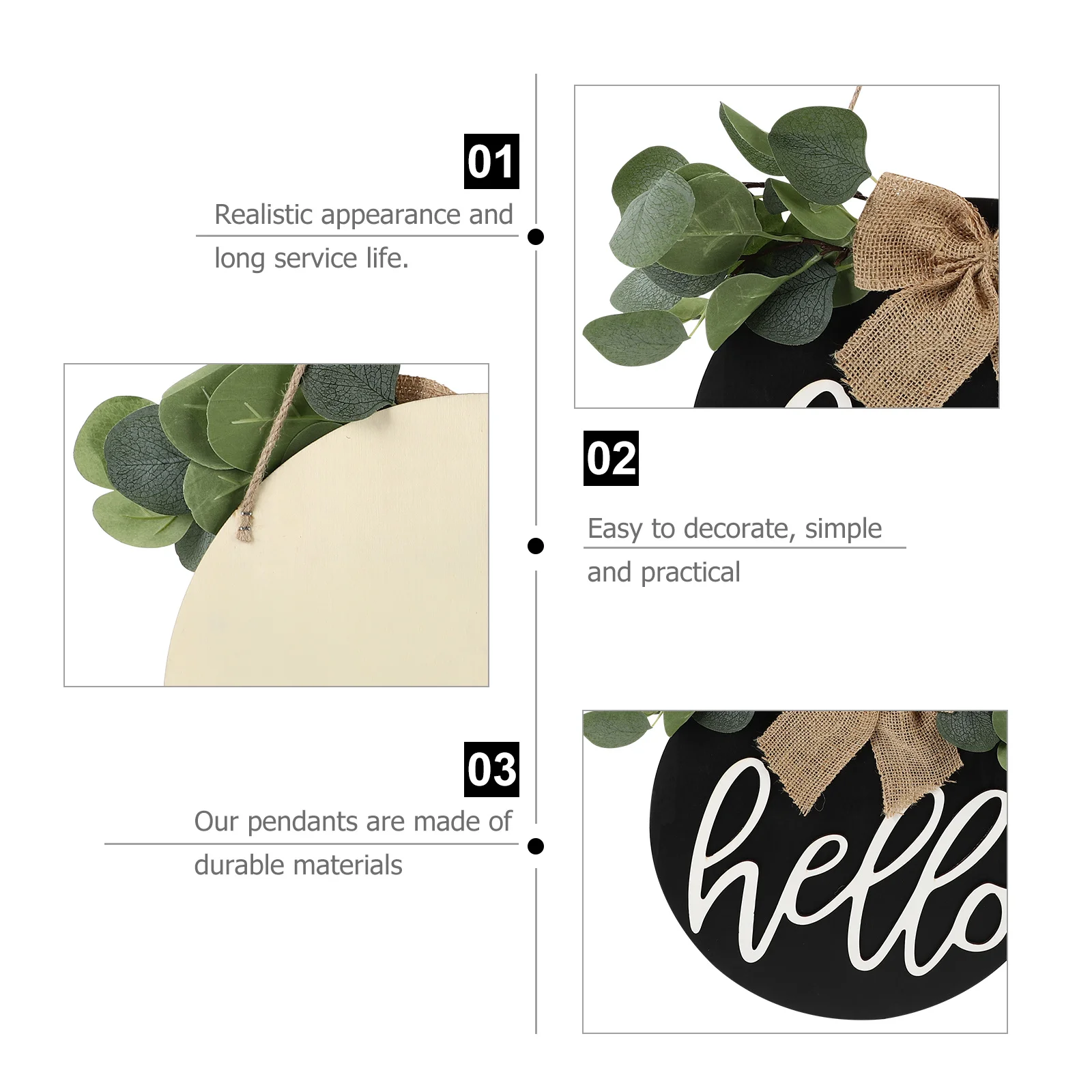 

Wooden Hanging Retro Style Decorative Door Pendant for Home Front Door Decoration Country Cottage Welcome Board