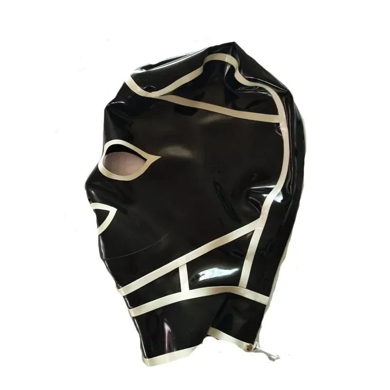 

Latex 100% Rubber Unisex Unique Black and White Maske Party Size XS-XXL Masquerade