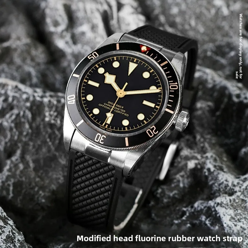 Для 39 мм Tudor Black Bay 1958 M79030N M79030b фторкаучуковый ремешок для часов быстросъемный водонепроницаемый ремешок для часов браслет аксессуары