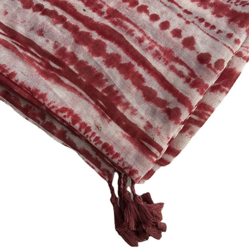 2023 Women Ombre Stripe Pattern Tassel Scarf Shawls Beach Head Wrap Hijab Scarves Free Shipping