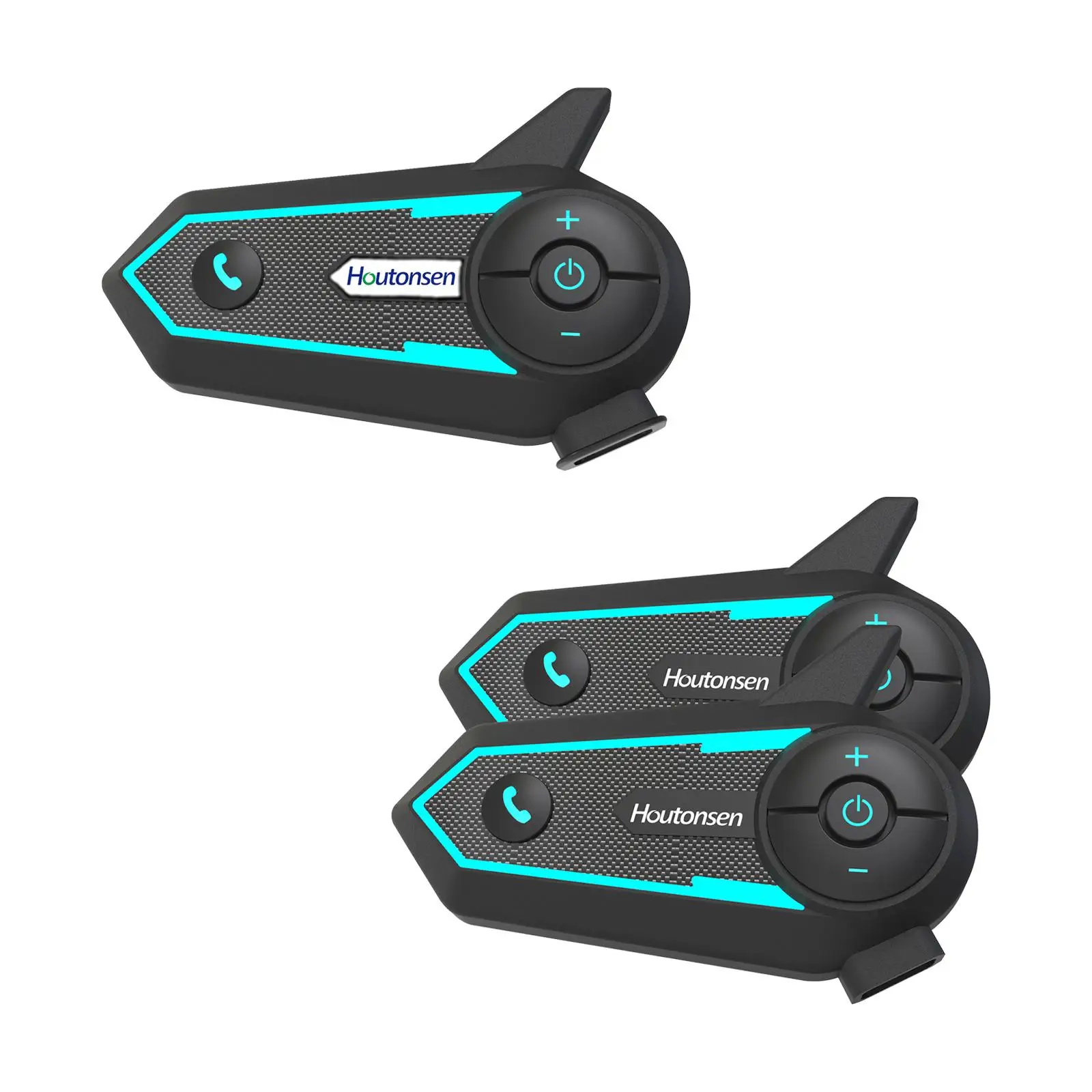 Auricolare interfono Bluetooth per moto Microfono incorporato con cancellazione del rumore Altoparlante Interfono per casco per motoslitta Sci ATV