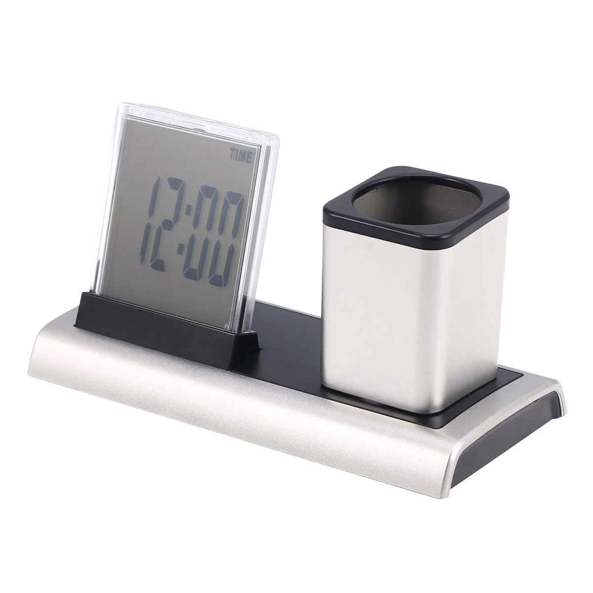 

Multifunction Clock Pen Holder Thermometer Alarm Night Light LED Display Timer countdown Desk Organizer School Office Supplies