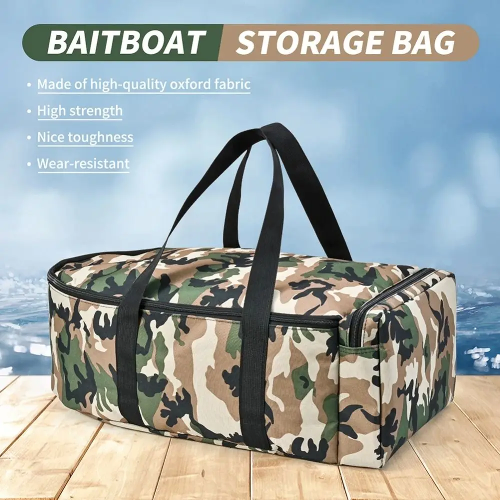

Large Capacity Bait Boat Carry Bag Waterproof Double Zipper Fishing Boat Storage Bag Tear-resistant 1000D Oxford Cloth