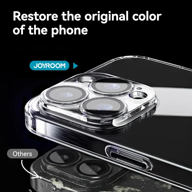 Joyroom Case For iPhone 16 Pro Max Anti-drop Transparent Cover For iPhone 16 15 14  Pro Max Shockproof Case With Len Protection