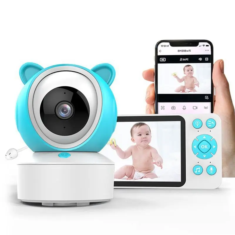 AF91-Baby Monitor 5-Inch IPS HD Screen Display Tuya Remote Control Two-Way Intercom Indoor Surveillance Camera For Babies