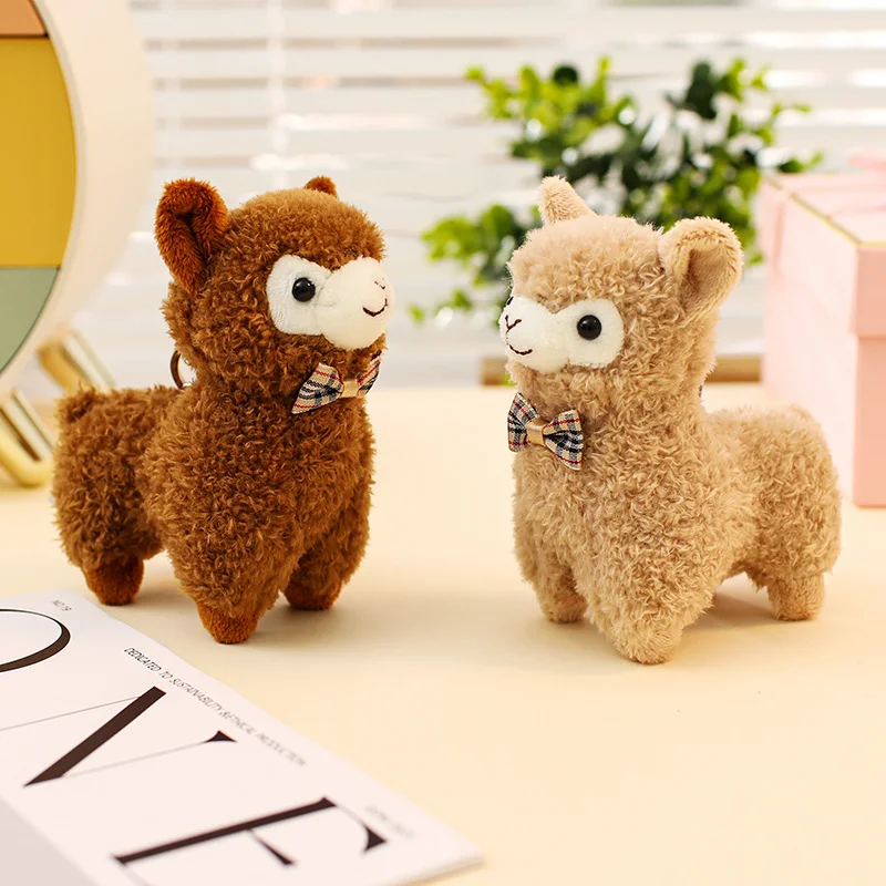 Squirrel Rabbit Alpaca Plush Backpack Pendant Keychain Boys Girls Toy Schoolbag Decoration Birthday Gift Cute Stuffed Keyring