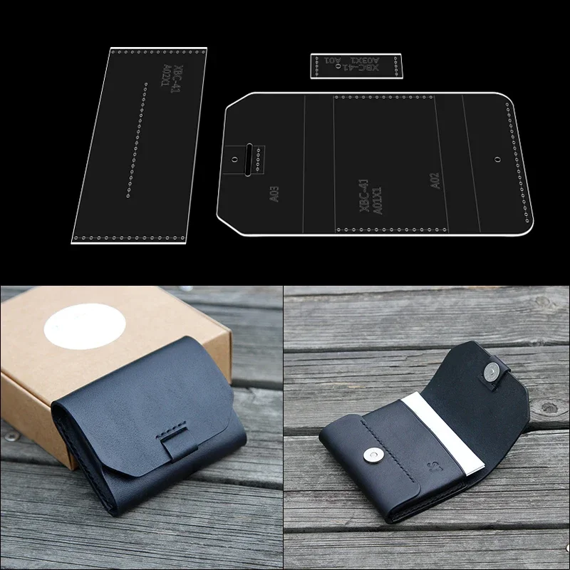 NUBECOM Handcraft Business Card Holder Making Leather Template Card Holder Acrylic Stencils Leather Supplies Leathercraft Tool